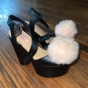 Sugarbaby Removable PomPom Platform Heels